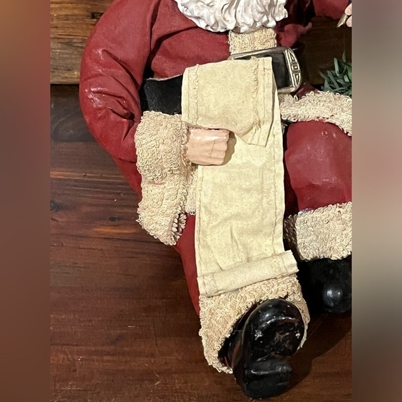VTG Paper Mache Sitting SANTA CLAUS Christmas Decoration Primitive Folk Art - Picture 3 of 15